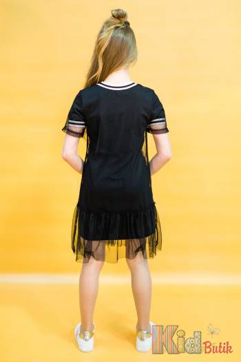 Купить Платье с надписью черного цвета для девочки Studio Kids СК20-19Чор(6043) на КидБутик Платье с надписью черного цвета для девочки Studio Kids СК20-19Чор(6043)