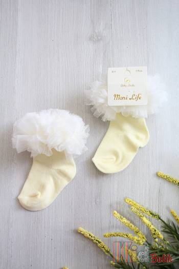Купить Носки светло-желтые с пышным воланом из фатина Moni Life 0001yellow на КидБутик Носки светло-желтые с пышным воланом из фатина Moni Life 0001yellow