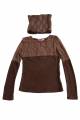 Купить Кофточка коричневая с гипюром и воротником Другие бренды И2246 на КидБутик Кофточка коричневая с гипюром и воротником Другие бренды И2246 - фото