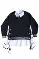 Свитшот темно-синий с имитацией рубашки и шнуровками Marions Мр20-122Син(9271) - фото 4