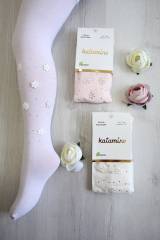 Колготки с аппликацией "Цветочки" для девочки 3-4 лет Katamino К32170