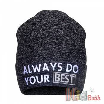 Купити Шапка "Always do your best" для хлопчика David's Star ДС20-68Т.Ср(21340) на КідБутік Шапка "Always do your best" для хлопчика David's Star ДС20-68Т.Ср(21340)