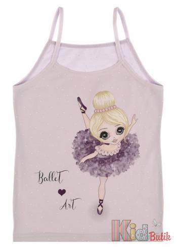 Купить Майка с балериной "Ballet Art" для девочки 6-7 лет Donella 43344BN на КидБутик Майка с балериной "Ballet Art" для девочки 6-7 лет Donella 43344BN