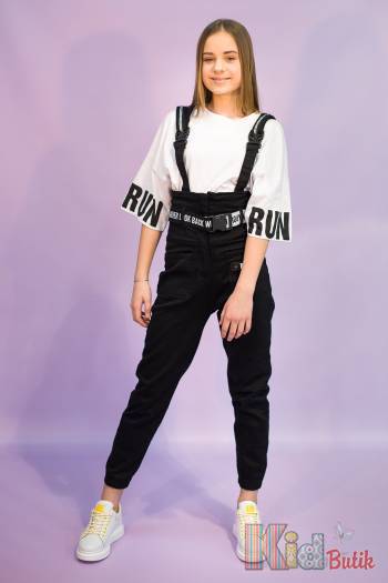 Купить Комбинезон черного цвета для девочки A-yugi Jeans Аю20-97(9234) на КидБутик Комбинезон черного цвета для девочки A-yugi Jeans Аю20-97(9234)