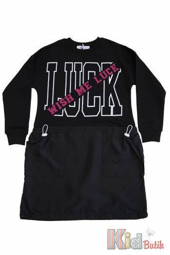 Купить Платье чёрного цвета "LUCK" для девочки-подростка Marions Мр20-164(9266) на КидБутик Платье чёрного цвета "LUCK" для девочки-подростка Marions Мр20-164(9266)