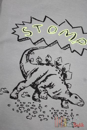 Купити Піжама штани і кофта сіра з динозавром "Stomp" Pikidor 0023Ср на КідБутік Піжама штани і кофта сіра з динозавром "Stomp" Pikidor 0023Ср