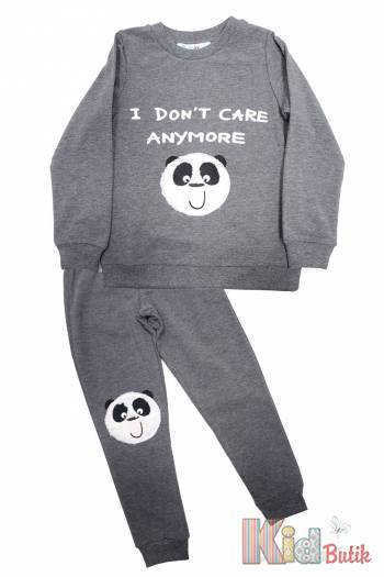 Піжама штани і кофта сіра "Panda" Pikidor 0026