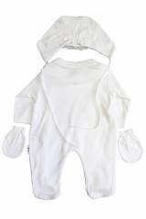 Купить Набор 3-ка: человечек + царапки + чепчик для девочки Miniborn 2037Мол на КидБутик Набор 3-ка: человечек + царапки + чепчик для девочки Miniborn 2037Мол