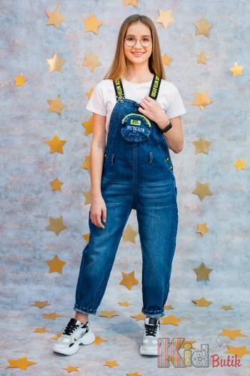 Купить Комбинезон джинсовый для девочки A-yugi Jeans Аю21-6Сн на КидБутик Комбинезон джинсовый для девочки A-yugi Jeans Аю21-6Сн