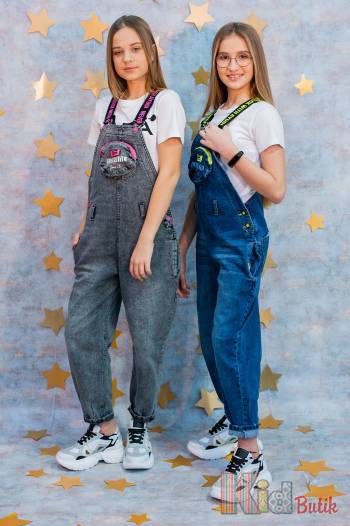 Купить Комбинезон джинсовый для девочки A-yugi Jeans Аю21-6Сн на КидБутик Комбинезон джинсовый для девочки A-yugi Jeans Аю21-6Сн