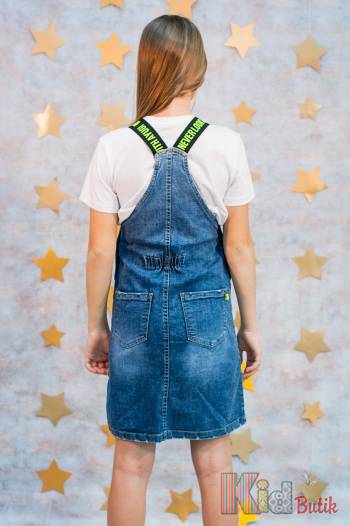 Купити Сарафан з накладними кишенями A-yugi Jeans Аю21-8(9259) на КідБутік Сарафан з накладними кишенями A-yugi Jeans Аю21-8(9259)
