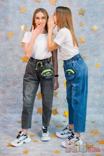 Купити Джинси сірі Mom спортивного стилю A-yugi Jeans Аю21-9Чор(9251) на КідБутік Джинси сірі Mom спортивного стилю A-yugi Jeans Аю21-9Чор(9251)