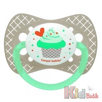 Купить Пустышка силиконовая симметричная "Cupcake" 0-6 мес. Canpol babies 23/282_grey на КидБутик Пустышка силиконовая симметричная "Cupcake" 0-6 мес. Canpol babies 23/282_grey