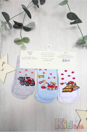 Купити Набір шкарпетки 3 пари з машинками "Будівельна" Pier Lone Р-147 на КідБутік Набір шкарпетки 3 пари з машинками "Будівельна" Pier Lone Р-147