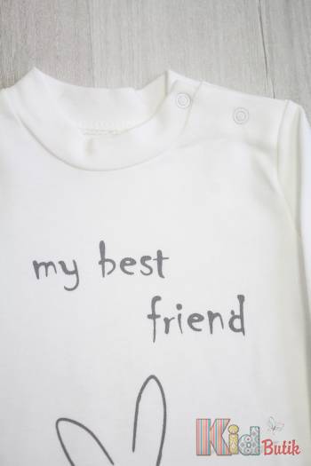 Купити Кофтинка молочна "My best friend" для дівчинки Flexi 21-131052Мол на КідБутік Кофтинка молочна "My best friend" для дівчинки Flexi 21-131052Мол