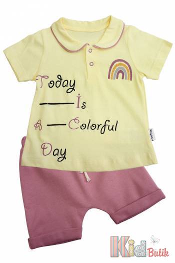 Купити Костюм 2-ка футболка жовта і шорти "Today" для дівчинки Flexi 21-116159Жт на КідБутік Костюм 2-ка футболка жовта і шорти "Today" для дівчинки Flexi 21-116159Жт