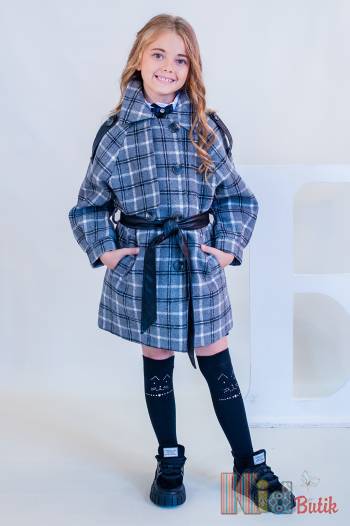 Купить Пальто в клетку для стильных девочек Dahua & Wang И21-31Ср(88066) на КидБутик Пальто в клетку для стильных девочек Dahua & Wang И21-31Ср(88066)