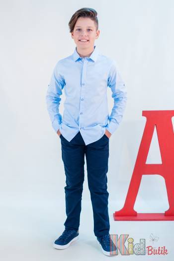 Купити Сорочка голубого кольору для хлопчика A-yugi Jeans Аю21-15Гл(18105,06,08) на КідБутік Сорочка голубого кольору для хлопчика A-yugi Jeans Аю21-15Гл(18105,06,08)