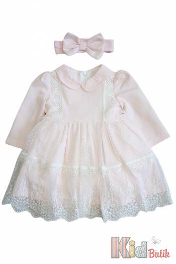 Купить Платье персикового цвета для девочки MYMIO baby Му23-2919 на КидБутик Платье персикового цвета для девочки MYMIO baby Му23-2919