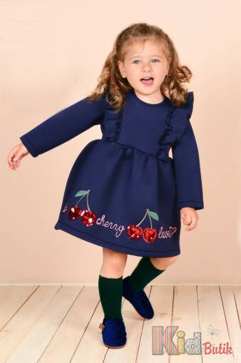 Купить Платье темно синего цвета для девочки Lilax Kids Л21-5418Син на КидБутик Платье темно синего цвета для девочки Lilax Kids Л21-5418Син