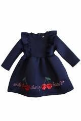 Купить Платье темно синего цвета для девочки Lilax Kids Л21-5418Син на КидБутик Платье темно синего цвета для девочки Lilax Kids Л21-5418Син