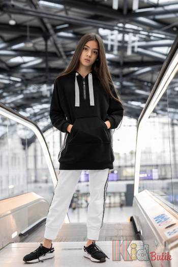 Купить Штаны спортивные на манжетах с кружевными нашивками Sly S21-1Бл (1S-407А) на КидБутик Штаны спортивные на манжетах с кружевными нашивками Sly S21-1Бл (1S-407А)