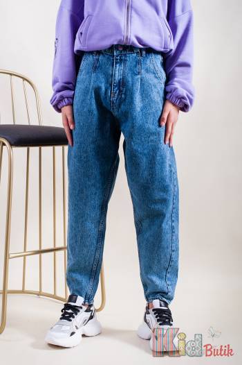 Купить Джинсы мом "Slouchy" светло-синего цвета для девочки Marions Мр21-143(403)гол на КидБутик Джинсы мом "Slouchy" светло-синего цвета для девочки Marions Мр21-143(403)гол