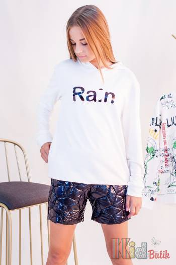 Купить Худи молочного цвета с надписью "Rain" NK Unsea НК21-177(31336) на КидБутик Худи молочного цвета с надписью "Rain" NK Unsea НК21-177(31336)