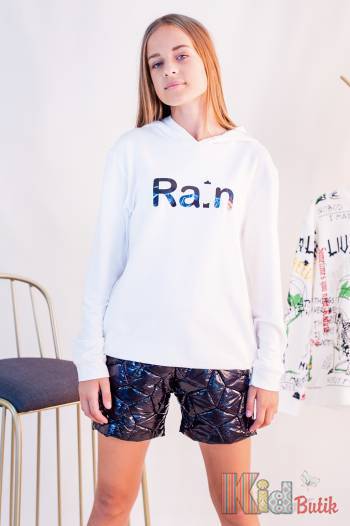 Купить Худи молочного цвета с надписью "Rain" NK Unsea НК21-177(31336) на КидБутик Худи молочного цвета с надписью "Rain" NK Unsea НК21-177(31336)