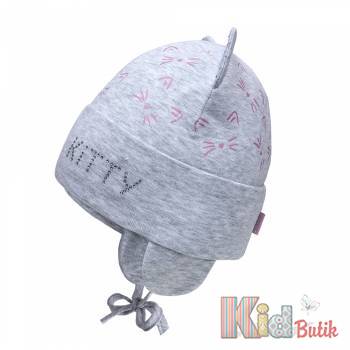 Купити Шапка сіра з принтом "Kitty" для дівчинки David's Star ДС21-95Ср(21705) на КідБутік Шапка сіра з принтом "Kitty" для дівчинки David's Star ДС21-95Ср(21705)