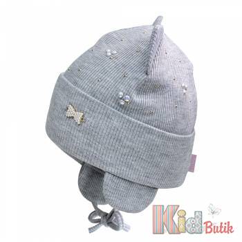 Купить Шапка серого цвета с бусинками для девочки David's Star ДС21-113Ср(21746) на КидБутик Шапка серого цвета с бусинками для девочки David's Star ДС21-113Ср(21746)