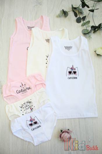 Купить Комплект майка и трусики "Caticorn" для девочки 9-10 лет Katamino К128162 на КидБутик Комплект майка и трусики "Caticorn" для девочки 9-10 лет Katamino К128162
