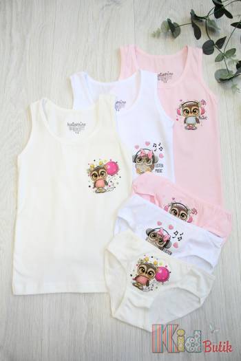 Купить Комплект майка и трусики "Cute Owl" для девочки 9-10 лет Katamino К128159 на КидБутик Комплект майка и трусики "Cute Owl" для девочки 9-10 лет Katamino К128159