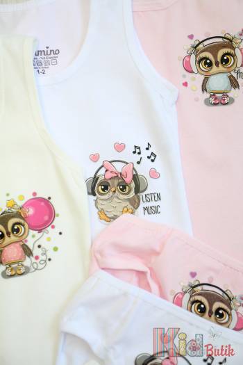 Купить Комплект майка и трусики "Cute Owl" для девочки 9-10 лет Katamino К128159 на КидБутик Комплект майка и трусики "Cute Owl" для девочки 9-10 лет Katamino К128159