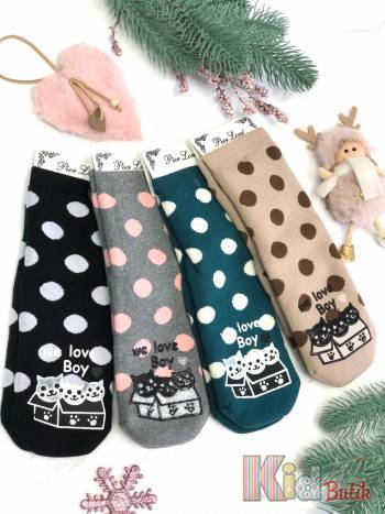 Купити Шкарпетки махрові з кошенятами "We Love Boy" для дівчинки р.35-40 Pier Lone К-1288 на КідБутік Шкарпетки махрові з кошенятами "We Love Boy" для дівчинки р.35-40 Pier Lone К-1288