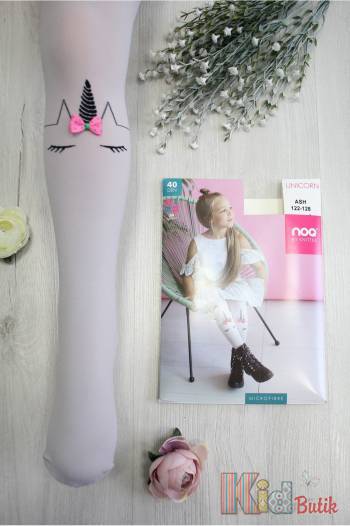 Купить Колготки серые с единорогом Unicorn 40den Knittex DR1924s на КидБутик Колготки серые с единорогом Unicorn 40den Knittex DR1924s