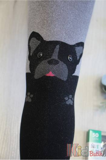 Купить Колготки темные с бульдогом Frenchie 50den Knittex DR2018 на КидБутик Колготки темные с бульдогом Frenchie 50den Knittex DR2018