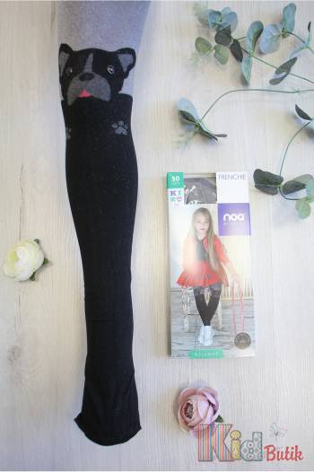 Купить Колготки темные с бульдогом Frenchie 50den Knittex DR2018 на КидБутик Колготки темные с бульдогом Frenchie 50den Knittex DR2018