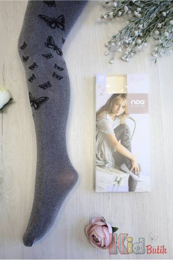 Купити Колготки сірі з метеликами Beauty 50den Knittex DR1902 на КідБутік Колготки сірі з метеликами Beauty 50den Knittex DR1902