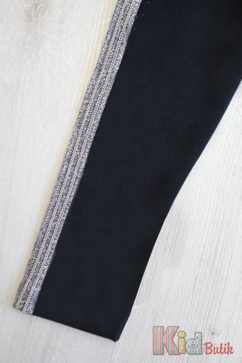 Купить Лосины утепленные черные с блестящими лампасами Lovetti 9323Siyah на КидБутик Лосины утепленные черные с блестящими лампасами Lovetti 9323Siyah