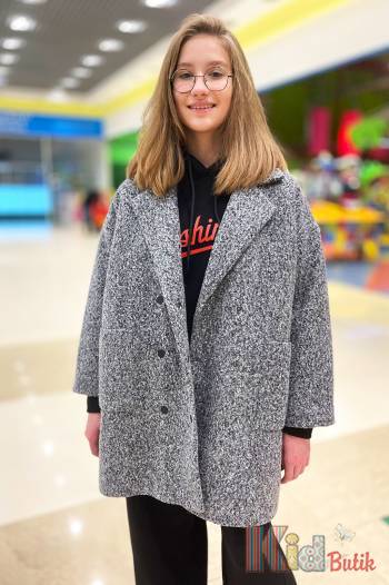 Купить Пальто оверсайз серого цвета для девочки Teen mood ТМ21-7 на КидБутик Пальто оверсайз серого цвета для девочки Teen mood ТМ21-7