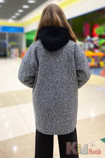 Купить Пальто оверсайз серого цвета для девочки Teen mood ТМ21-7 на КидБутик Пальто оверсайз серого цвета для девочки Teen mood ТМ21-7