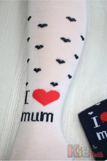 Купити Колготки "I love Mum" для дівчинки Pier Lone W-607 на КідБутік Колготки "I love Mum" для дівчинки Pier Lone W-607