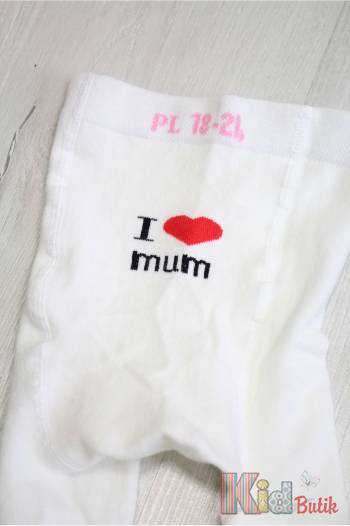 Купити Колготки "I love Mum" для дівчинки Pier Lone W-607 на КідБутік Колготки "I love Mum" для дівчинки Pier Lone W-607