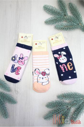 Купити Шкарпетки махрові Rabbit для дівчинки DBG socks Д000769 на КідБутік Шкарпетки махрові Rabbit для дівчинки DBG socks Д000769