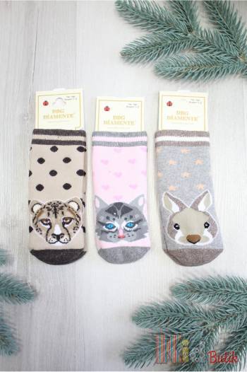 Купить Носки махровые для девочки Animals DBG socks Д000750 на КидБутик Носки махровые для девочки Animals DBG socks Д000750