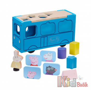 Купить Сортер деревянный "Школьный автобус" Peppa 07222 на КидБутик Сортер деревянный "Школьный автобус" Peppa 07222