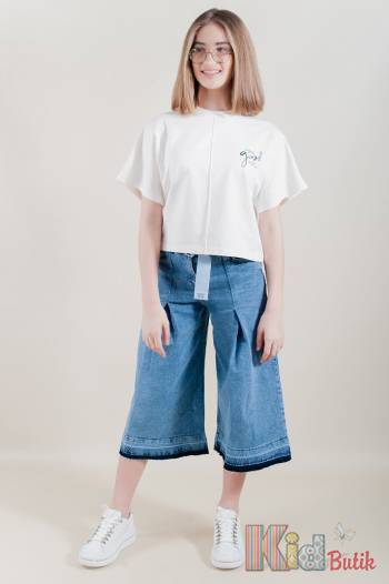 Купити Джинси-кюлоти укороченого крою для дівчинки A-yugi Jeans Аю22-13(9316) на КідБутік Джинси-кюлоти укороченого крою для дівчинки A-yugi Jeans Аю22-13(9316)
