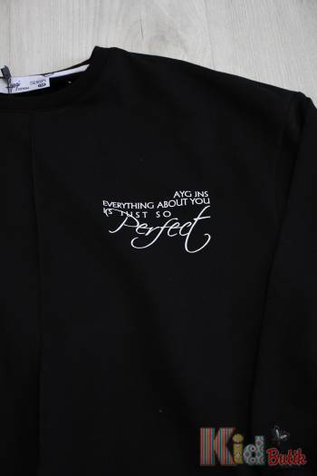 Купить Свитшот Perfect черного цвета для девочки-подростка A-yugi Jeans Аю22-14Чор на КидБутик Свитшот Perfect черного цвета для девочки-подростка A-yugi Jeans Аю22-14Чор