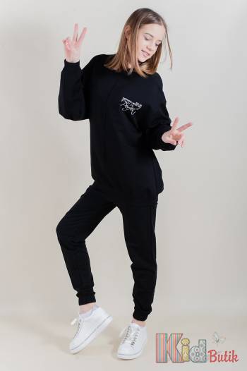 Купить Свитшот Perfect черного цвета для девочки-подростка A-yugi Jeans Аю22-14Чор на КидБутик Свитшот Perfect черного цвета для девочки-подростка A-yugi Jeans Аю22-14Чор